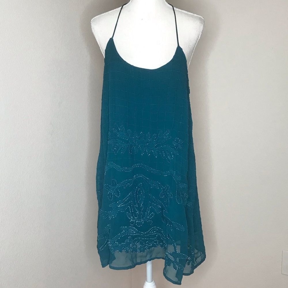Anthropologie beaded embroidered swing dress